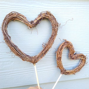 Cottagecore Wedding Decor Vine Heart Cake Topper 6 Inch Or 4 Inch image 3