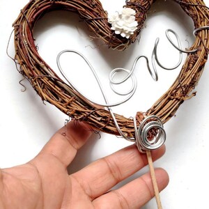 Rustic Twig LOVE Cake Topper: Woodland Wedding Decor