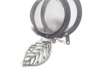 Passoire à boules à thé en filet - Infuseur à feuilles mobiles en acier inoxydable avec crochet à chaîne - Infuseur réutilisable pour tasse, mug ou théière