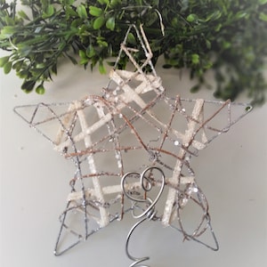 Glitter Twig & Metal Christmas Tree Star 7 Inches