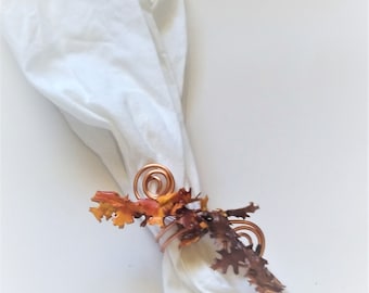 Rustic Thanksgiving Fall Decor Napkin Rings, 5pcs