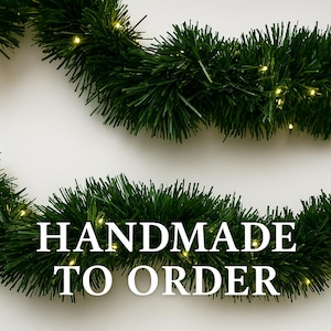 Simple Christmas Garland with USB Plug In LED Lights - 6 Ft Long