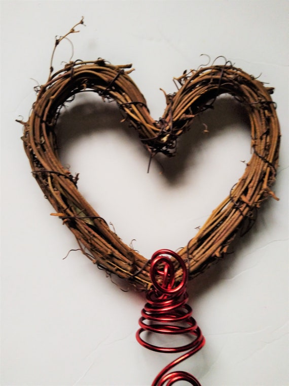 Rustic Heart Nature Christmas Tree Topper, Valentine's Home Decor Farmhouse  Style 