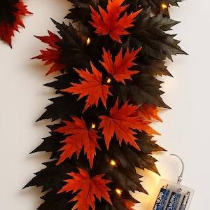 Guirnalda de luces LED negra y naranja (longitud a elegir)