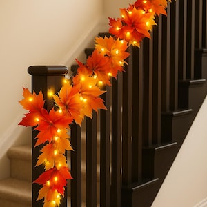 Jesienna girlanda z opcjonalnymi światłami LED, zasilana bateryjnie – wybierz długość