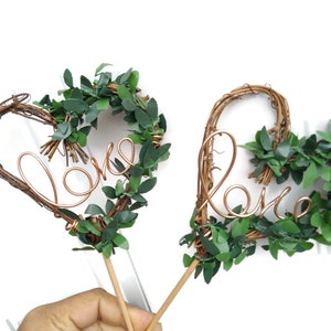 Fun Woodsy Theme Decorative Twig & Leaves Cake Topper