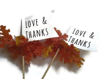 Love and Thanks Fall Food Flags With Leaves