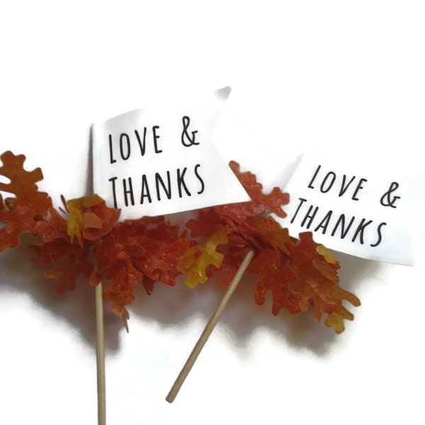 Love and Thanks Fall Food Flags With Leaves