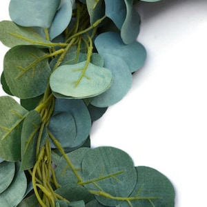 Leafy Eucalyptus Garland for Wedding, Table or Mantel – Lush Faux Greenery for Rustic Parties, Events or Spring Décor