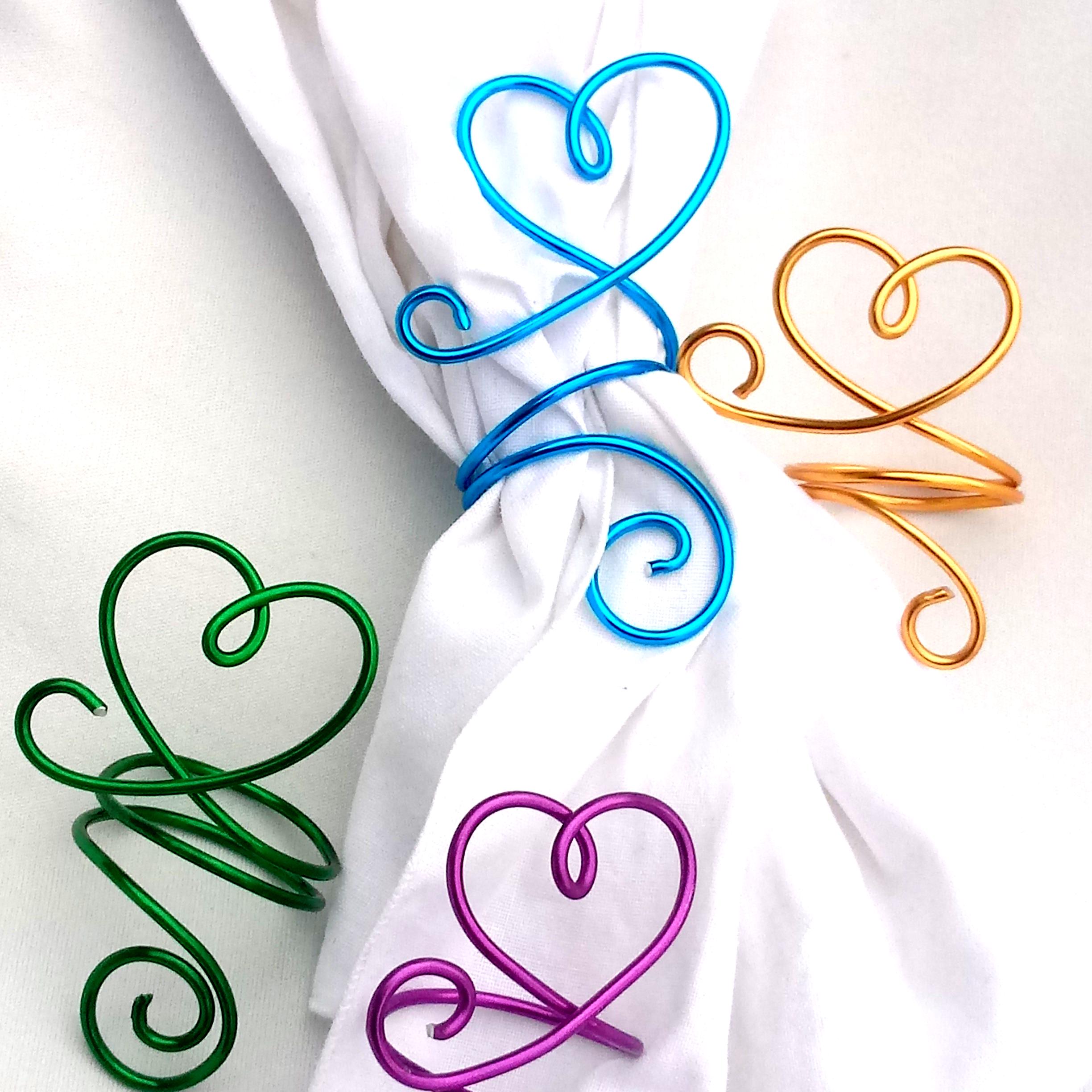 Colorful Heart Napkin Rings 4pcs - Etsy