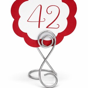 Eleganti porta cartelli in filo metallico per numeri di tavolo o segnaletica, 6 pezzi