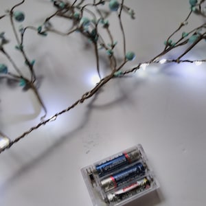 Lighted Aqua Pip Berry Garland for Rustic Mantel Decor