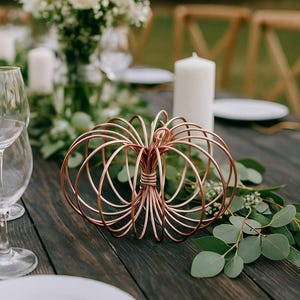 Copper Table Pumpkins Fall Home Decor, Rustic Weddings, Autumn Events