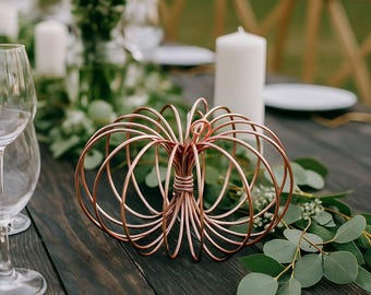 Copper Table Pumpkins Fall Home Decor, Rustic Weddings, Autumn Events