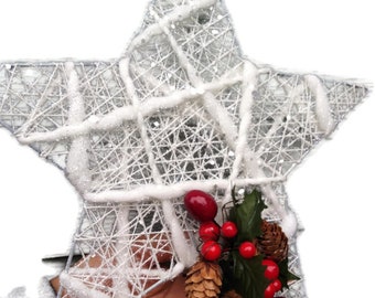 Metal White Christmas Star 12 x 12 Inches