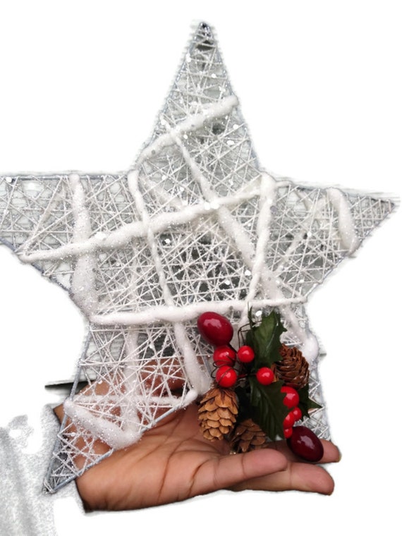 Corona De Navidad Estrella Blanca – Tejida A Mano En Algodón – Decoración Para Ventana O Puerta
