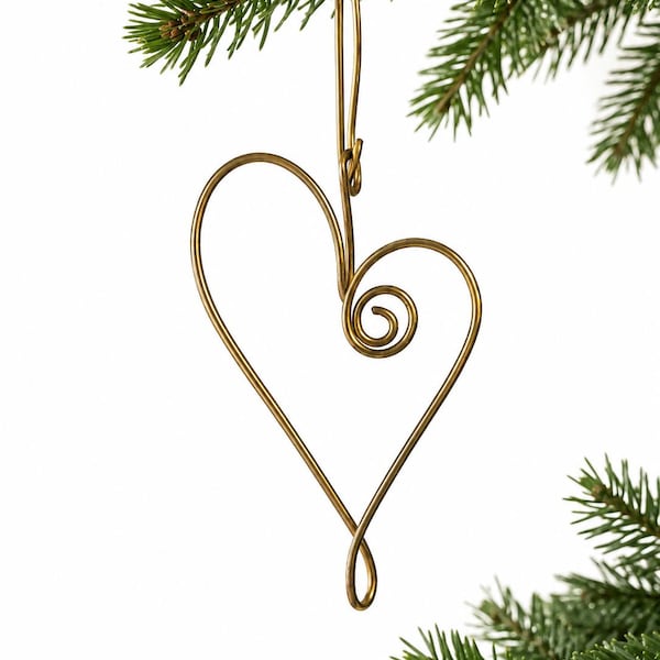 Brass Christmas Ornament Heart