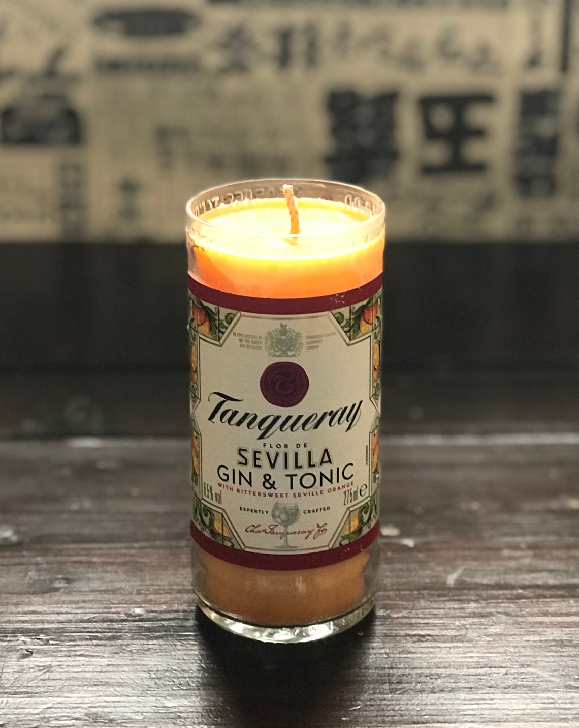 Gin and Tonic Bottle Candle Tanqueray Sevilla Orange with Etsy