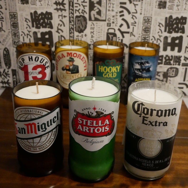 Beer Bottle Candle Firecatcher Golden Beer With Earl Grey and Etsy