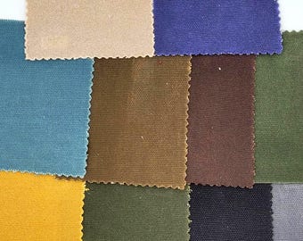 Thick Waxed Canvas Fabric, Hand Waxed Cotton Canvas Fabric, 3 oz (1mm) Waxed Canvas Fabric for Bags, Apparel Decor, Sold by the half yard