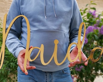 Personalized Gold Mirror Acrylic Name Sign, Nursery Decor