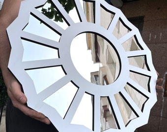 Large Divine Feminine Mirror: Handmade Wood & Acrylic 3D Wall Decor