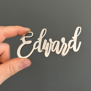 Dinner-Wedding Place Cards | Name Plates For Wedding |ACRYLİC &  wood name | wood names | Place Cards | Place Setting |Custom mini name sign