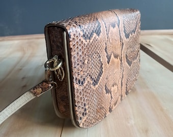 Genuine Python Snake Leather Bag, Leather Handbag, Python Leather