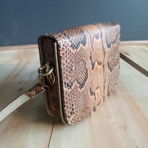 Genuine python snake leather bag, Leather Handbag, Python leather Bag, Lady&#39;s bag, shoulder bag, handmade snake skin bag, luxury bag