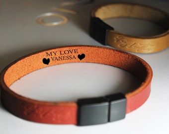 Secret Message Bracelet, Hidden Message, Personalised Real Leather Bracelet, Personalised Gift for Him, Gift for Her,Gift for Boyfriend