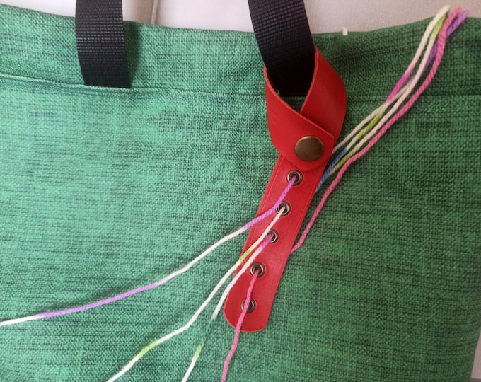 10 Different Color Leather Knitting Yarn Organizer, Knitting Yarn Tender for knitting project bag,gift for mother,gift for knitter