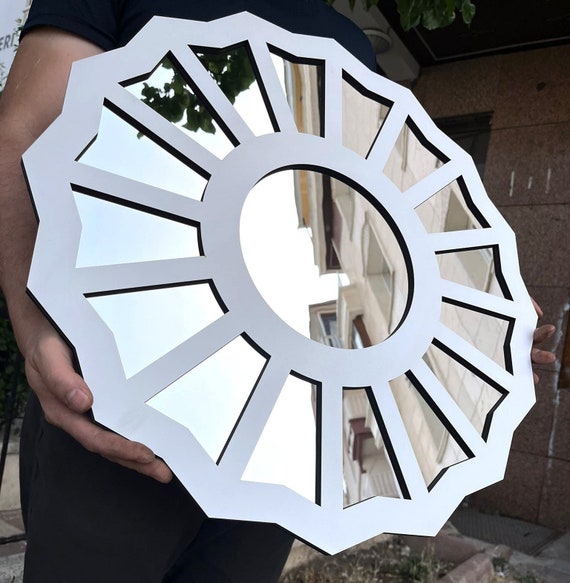 Large Divine Feminine Mirror: Handmade Wood & Acrylic 3D Wall Decor