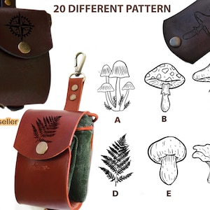Multi Options Foraging Bag, Bushcraft Mushroom bag,Hiking gift,Leather Belt Bag, Gathering,Camping,Hiking Bag,Collapsable Basket, Tool Pouch