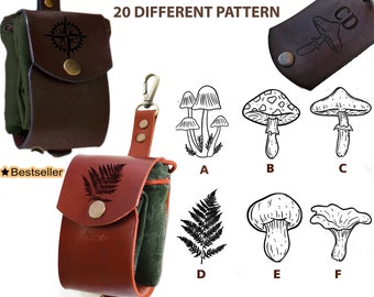 Multi Options Foraging Bag, Bushcraft Mushroom bag,Hiking gift,Leather Belt Bag, Gathering,Camping,Hiking Bag,Collapsable Basket, Tool Pouch