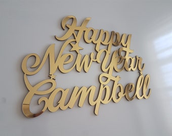 Personalized Gold Mirror Acrylic Name Sign, Nursery Decor