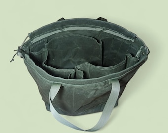 XXL Waxed Canvas Messenger  Bag - Commuting Shoulder Bag | Briefcase Waxed Bag | Reclaimed leather waxed canvas messenger