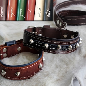 Custom Leather Dog Collar with Name- Leather Dog Collar, Personalized Dog Collar, Engraved Pet Collars for Small Medium Large Dogs