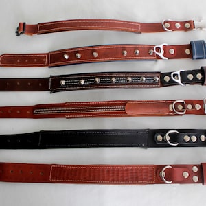 Custom Thick Leather Dog Collar with Name- Large  Dog Collar, Personalized Dog Collar, Engraved Pet Collars for Small Medium Large Dogs