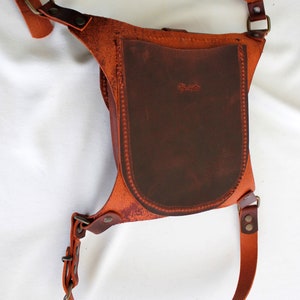 Unique Leg Bag,Waist Bag,Hip Bag,Sling Bag,Crossbody Bag,Leather Leg Bag,Leather Waist Bag,Leather Hip Bag with gift. steampunk bag image 5