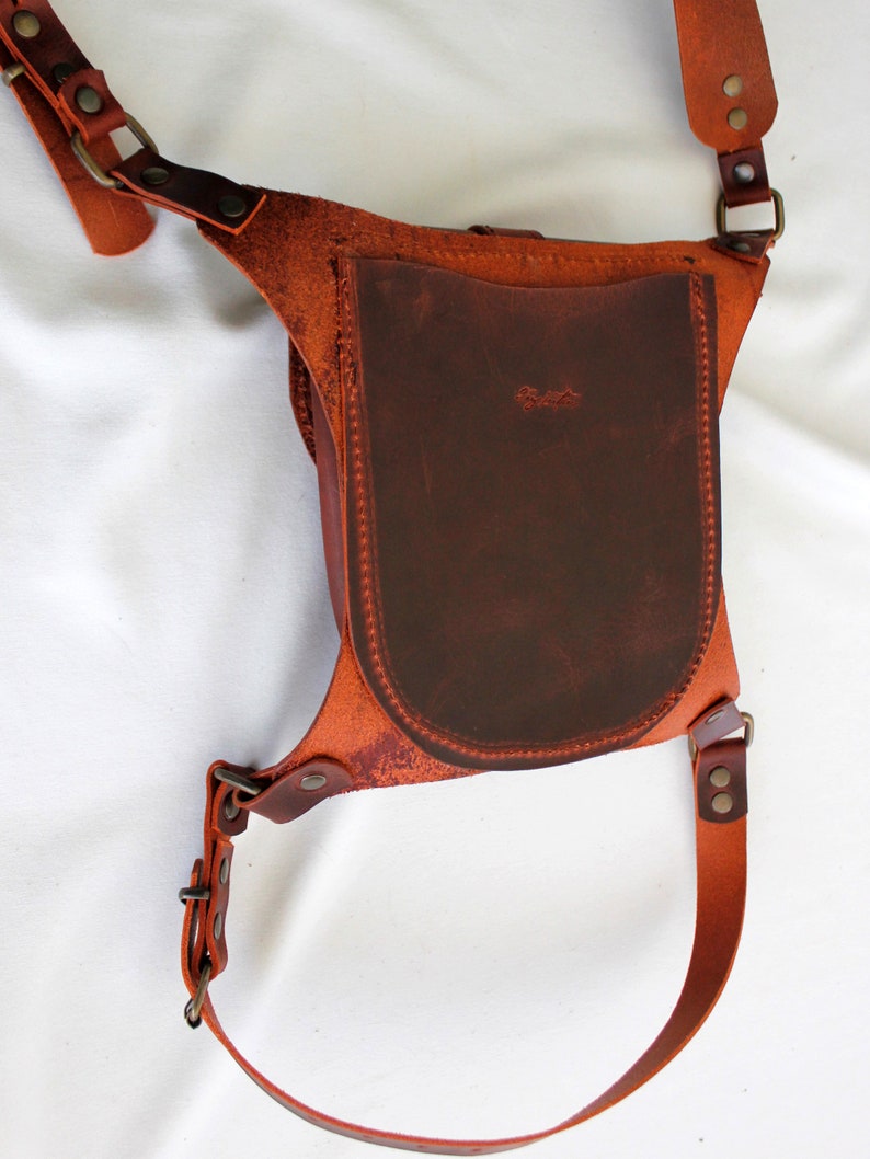 Unique Leg Bag,Waist Bag,Hip Bag,Sling Bag,Crossbody Bag,Leather Leg Bag,Leather Waist Bag,Leather Hip Bag with gift. steampunk bag image 5