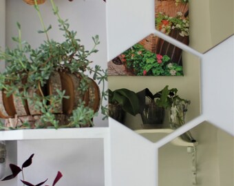 3 pegatinas de pared de espejo hexagonal acrílico extraíbles para el hogar, sala de estar, dormitorio, decoración artística DIY, espejo plateado, regalo.