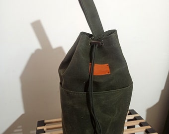 Waxed Canvas Handmade Bushcraft Bag for Cook Set / Bushcraft Organiser Bag, Organiser Bag with pocket, Fishing organising your equipment