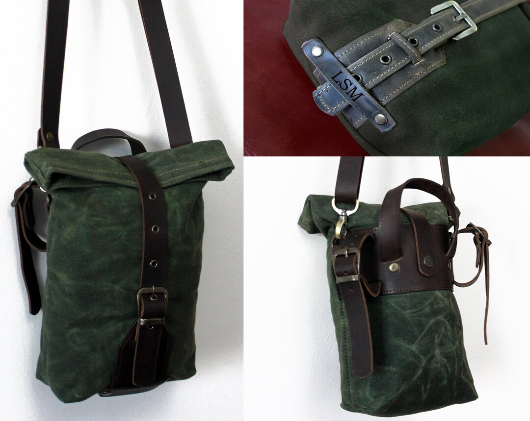 Waterproof Waxed Canvas Saddlebag Messenger Bag for Cyclists Etsy