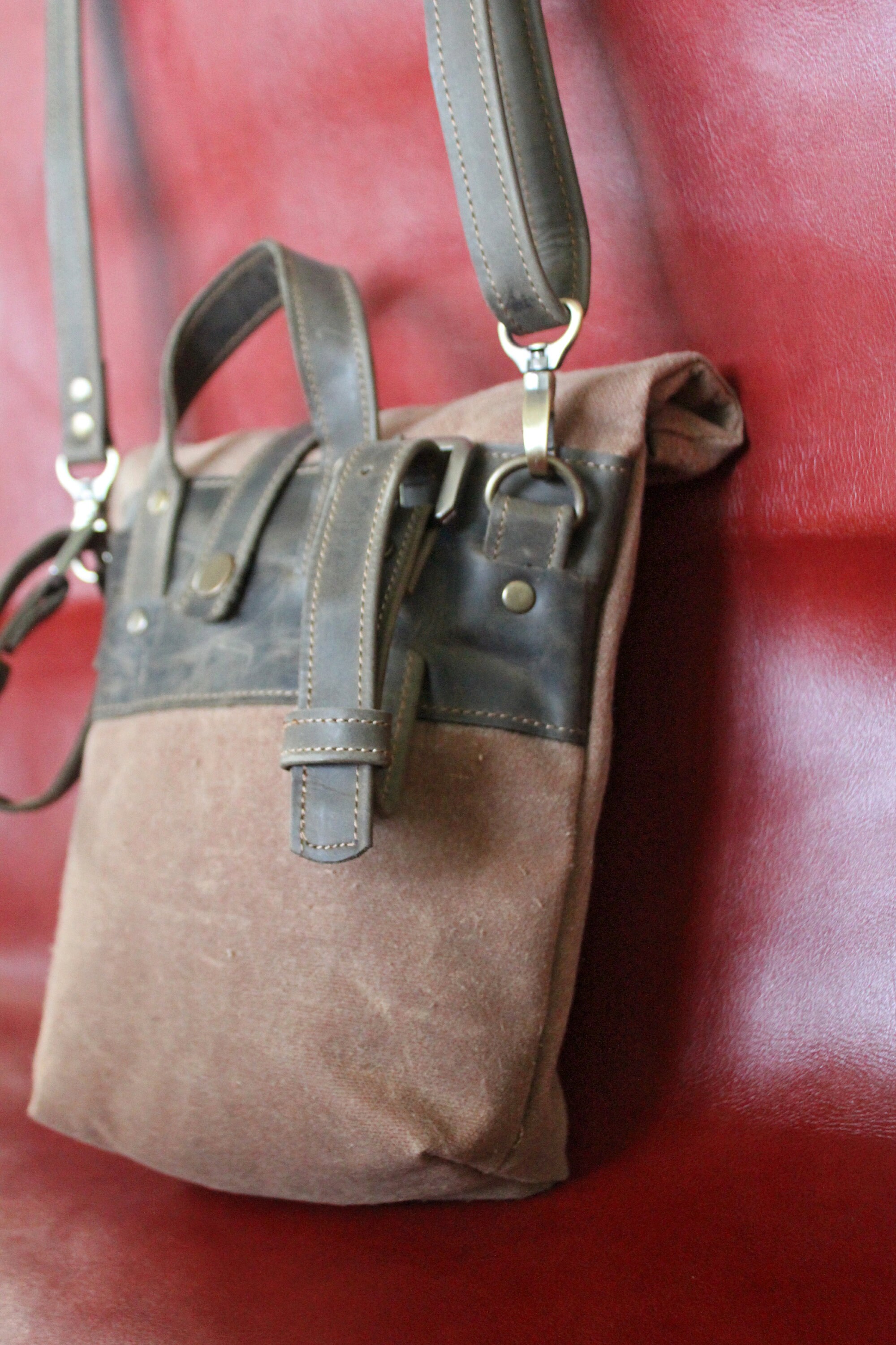 Waterproof Waxed Canvas Saddlebag Messenger Bag for Cyclists Etsy