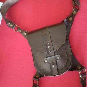 Steampunk Leg Bag, Waist Bag, Hip Bag, Sling Bag, Crossbody Bag, Leather Leg Bag, Leather Waist Bag,Leather Hip Bag with gift. steampunk bag