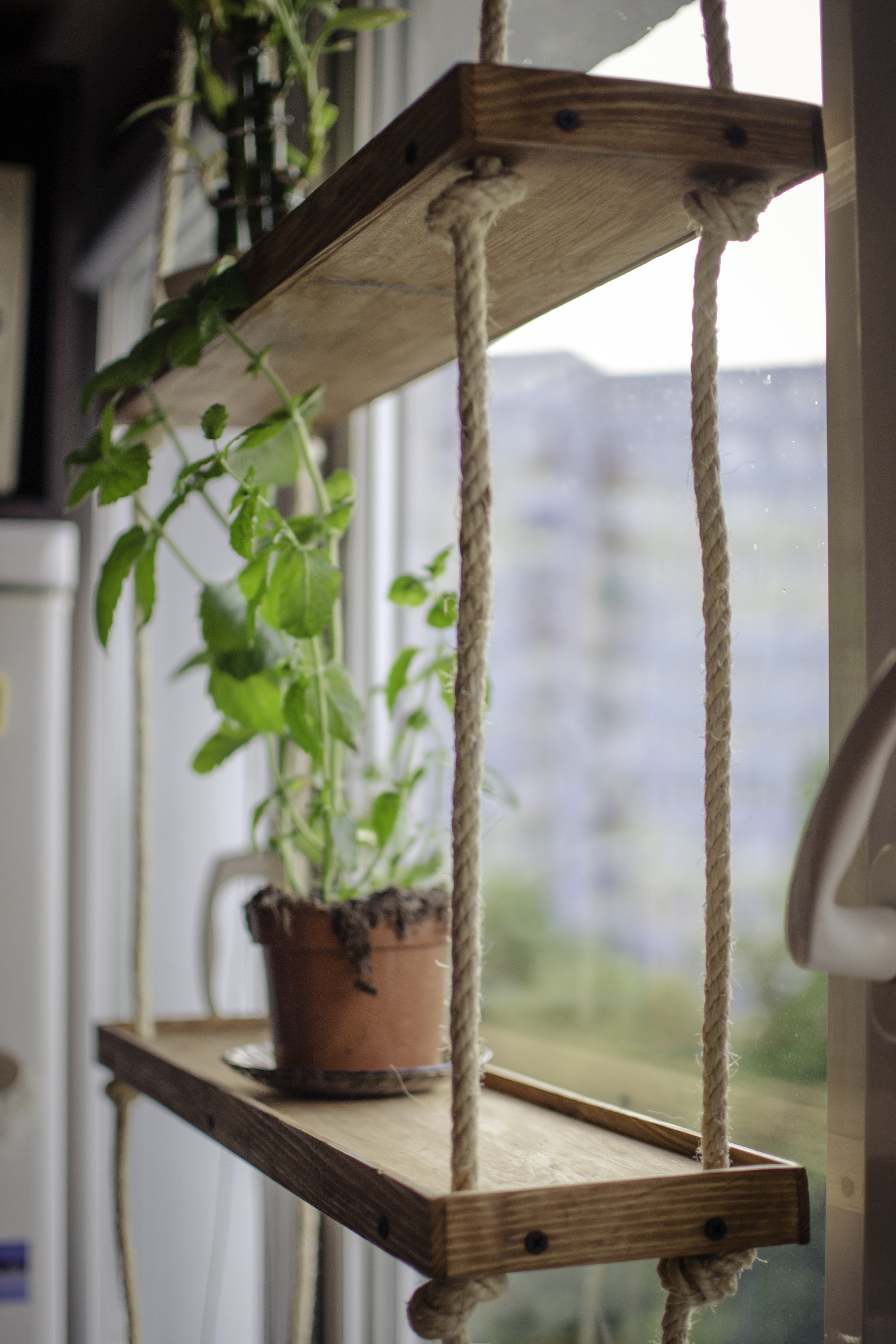 Floating Plant Shelves Kitchen Window Shelf Hanging Herb Etsy
