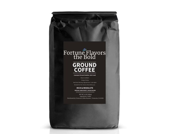 Featured listing image: Fortune Flavors the Bold Coffee | Medium Roast, Whole Bean or Ground