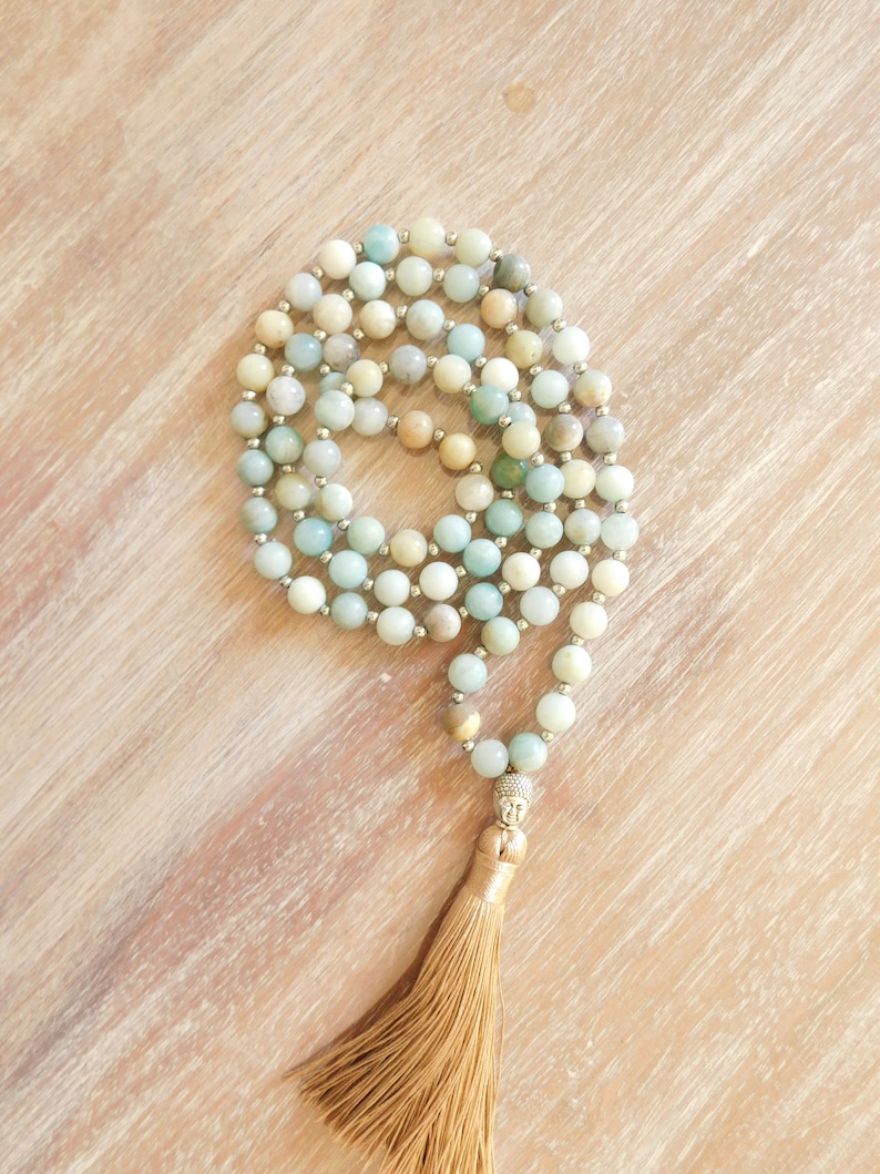 natural stone necklace and silver Buddha pearl necklace
