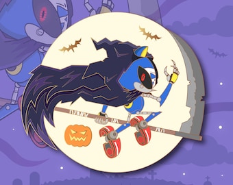 Reaper Metal Sonic Enamel Pin [Metal Sonic Pin, Sonic the Hedgehog Pin, Halloween Sonic Pin, Sonic Pins] [Pre-order]