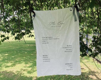 Willkommensschild aus Stoff, Hochzeitsschild aus Stoff, Benutzerdefiniertes Hochzeit Willkommensschild, Zeremonie Dekor im Freien, Boho Zeichen, Stoff Beschilderung, Leinen Beschilderung
